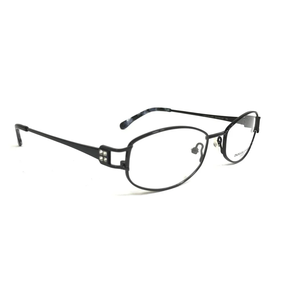 Dana Buchman Eyeglasses Frames ESTELLE BK Black Wire Rim Crystals 50-18-130